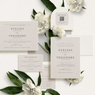 Invitación a la boda de retrato formal Parker