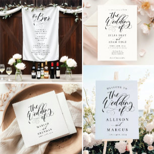 Invitación Elegant Calligraphy Classic Wedding Invitation