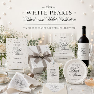 Hoja De Papel De Regalo Despedida de Soltera con Perlas Blancas