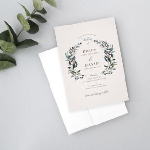Invitación Escudo de jardín   Eggshell   Boda cuadrado
