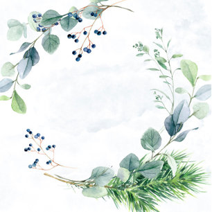 Dusty Blue Eucalyptus Bridesmaids Luncheon Invita