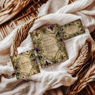 Servilleta De Papel Máscara de Mardi Gras Fleur-de-Lis con cuentas