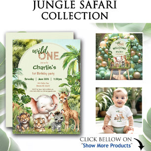 Camiseta De Bebé Selva Safari Jungle Animals Wild One 1er cumpleaño