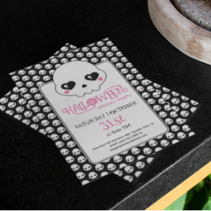 Invitación Crepúsculo lindo skulls, fiesta de cumpleaños
