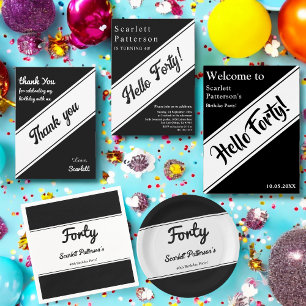 Tarjeta De Agradecimiento Elegante Y Moderno Nacimiento De La Moda Negra Y B
