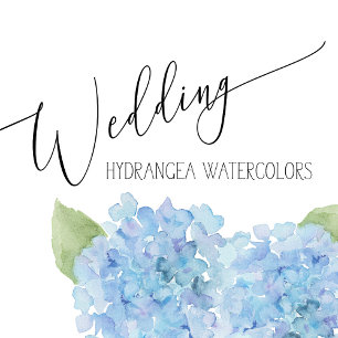 Invitación a la boda fotográfica - Hydrangeas azul
