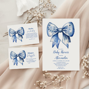 Servilleta De Papel Cinta de color de agua Dusty Blue Bow