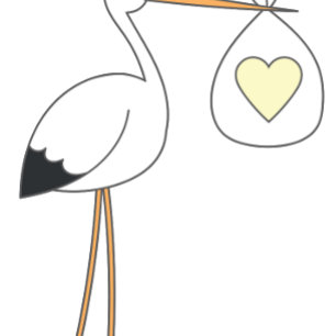 Invitación Cute Stork Baby Shower Mod Gender Neutral