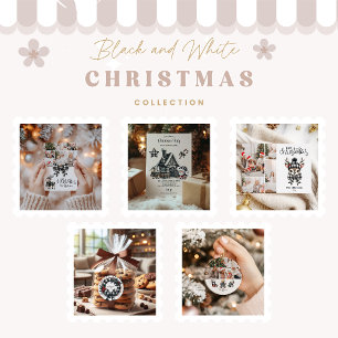 Adorno De Cerámica Navidades de familias blancas y negras con relleno