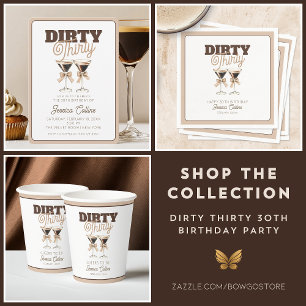 Servilleta De Papel Dirty Thirty Espresso Cocktail 30th Birthday Fiest
