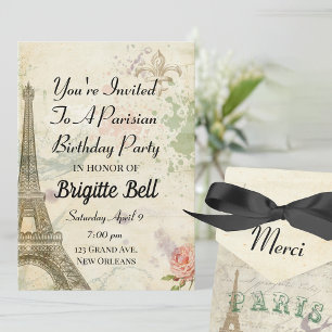 Invitación Vintage Parithday Party