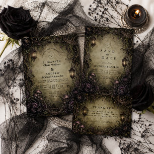 Tarjeta De Confirmación De Asistencia Boda de hadas góticas en un bosque místico