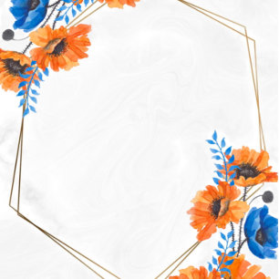 Invitación Ducha casada azul y Naranja