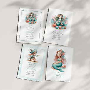Invitación Primera fiesta de cumpleaños de Sirena