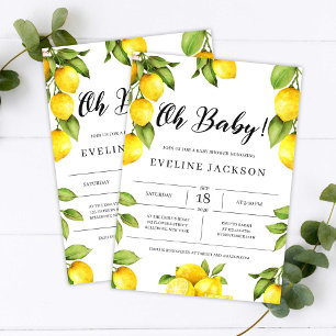 Invitación Citrus limón verano bebé ducha fruta