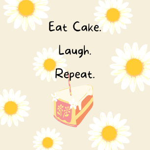 Tarjeta de cumpleaños de la flor de torta de Comer