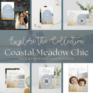 Agradecimiento de Boda Coastal Chic con Foto