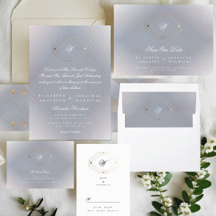 Tarjeta De Recepción Boda de caligrafía gris vintage de oro de deceno c