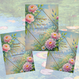 Etiqueta Para Botella De Vino Boda Jardín Dreamy Lakeside