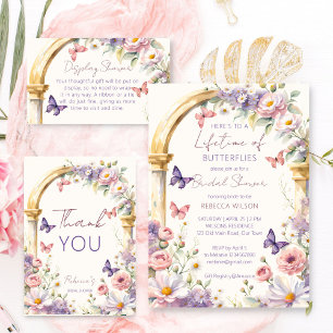 Tarjeta De Agradecimiento A una vida de mariposas duchan novias de primavera