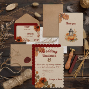 Invitación a la colección de Bodas de otoño rústic