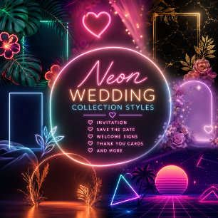 Papel De Seda Arco de boda floral neón romántico resplandeciente