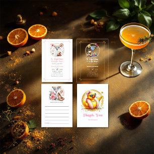 Tarjeta De Agradecimiento Glam Baby Duck Baby Shower