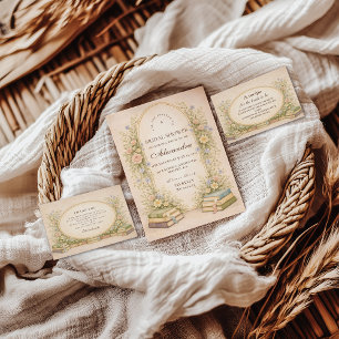 Invitación Ducha de Novia Floral Literaria Romántica
