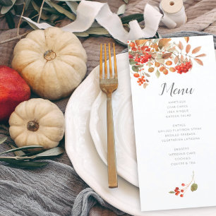 Invitación Boda de acuarela del follaje de otoño rústico