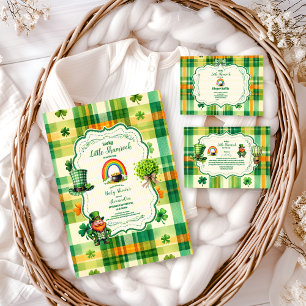 Invitación Rainbow Lucky Little Shamrock Baby Shower