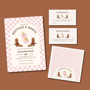 Servilleta De Papel Botellas retro y boots Cowgirl Baby Shower