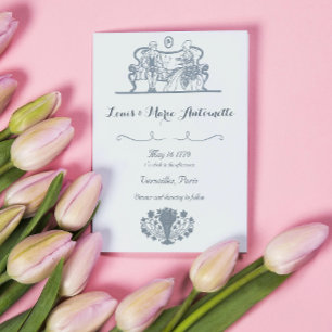 Invitación Marie Antoinette inspiró la Boda Azul Rococo RSVP