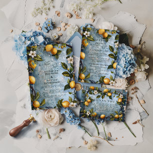 Tarjeta De Agradecimiento Boda Botánica de Cítricos Frescos