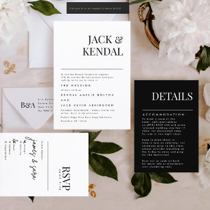 Invitación Moderno y elegante   Boda de nombres modificables