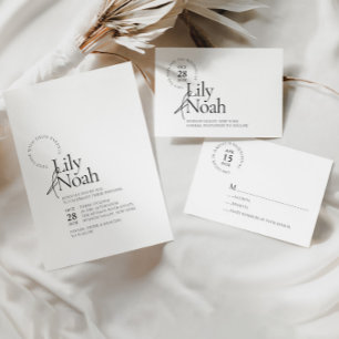 Servilleta De Papel Iniciales de la pareja de Bodas Minimalistas de mo