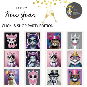 Servilleta De Papel Feliz fiesta de Año Nuevo - Gato disfrazado