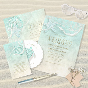 Posavasos De Papel Tortuga de casamiento de la playa de espuma marina