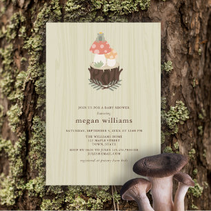 Invitación Cute Mushroom Baby Shower
