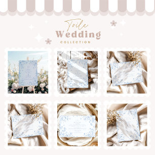 Tarjeta De Agradecimiento Elegante Boda floral del Jardín francés azul barro