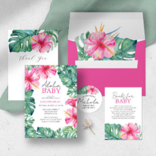 Invitación Flores tropicales invitan a bañadores de agua en H