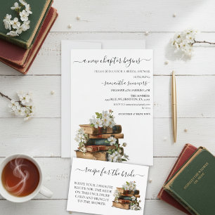 Invitación Un nuevo capítulo comienza libro ducha de novia