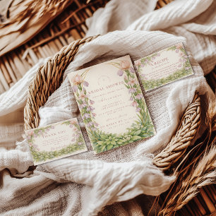 Tarjeta De Agradecimiento Desayuno de novia de Jardín de Iris y Flor de Camp