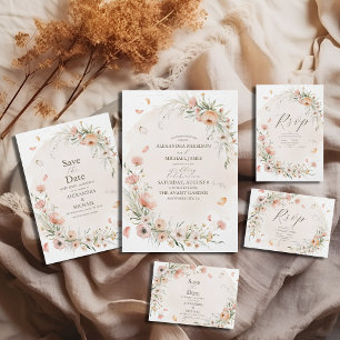 Invitación Boho Wildflower Garden Wedding