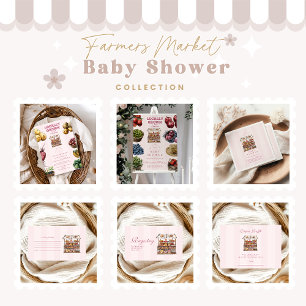 Tarjeta De Recepción Agricultores Rosados comercializan Baby Shower Dia