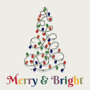 Póster Gráfica de luces de vintage brillantes y merry