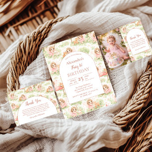 Invitación Jardín de Hadas Primer Cumpleaños