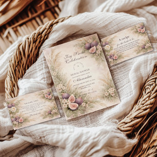 Tarjeta De Agradecimiento Ducha de Novia Elegancia del Huerto de Higos