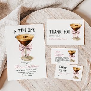 Invitación Un Tini Un Bow Rosa Espresso Martini Baby Shower