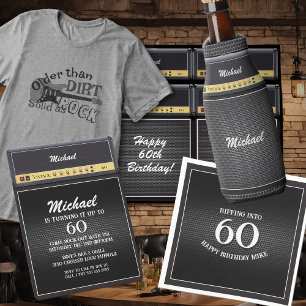 Invitación Guitarra de rock vintage Amp 60 cumpleaños música