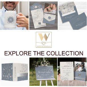 Póster Elegante Boda azul turbio Poster de bienvenida